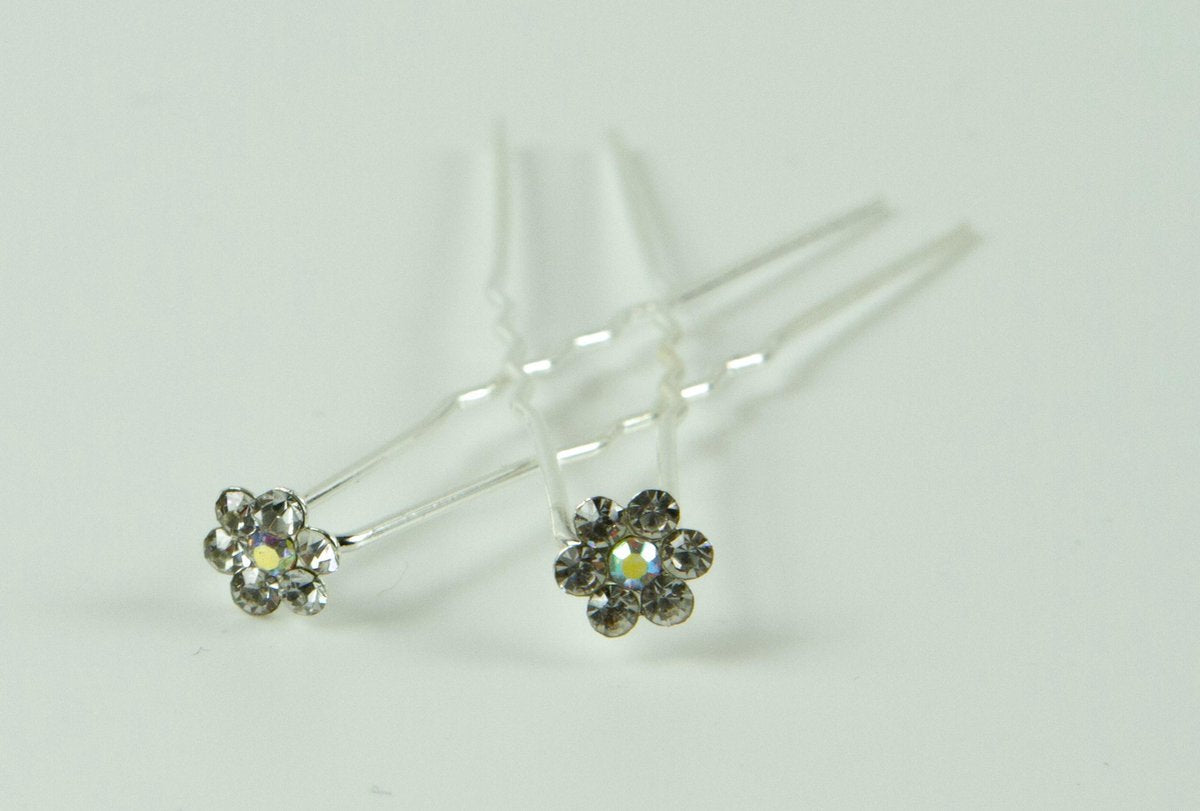 Haarpinnen bloem mini strass