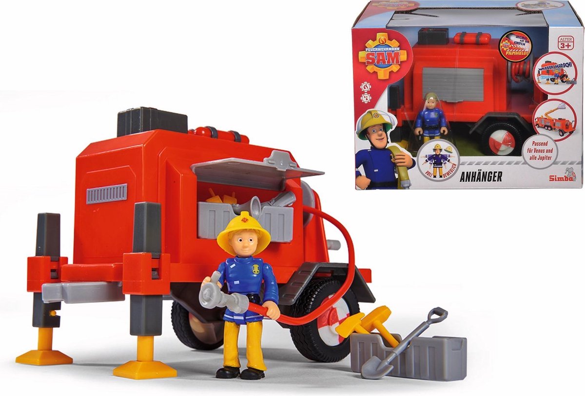 Simba - Brandweerman Sam - Trailer Incl. Figuur
