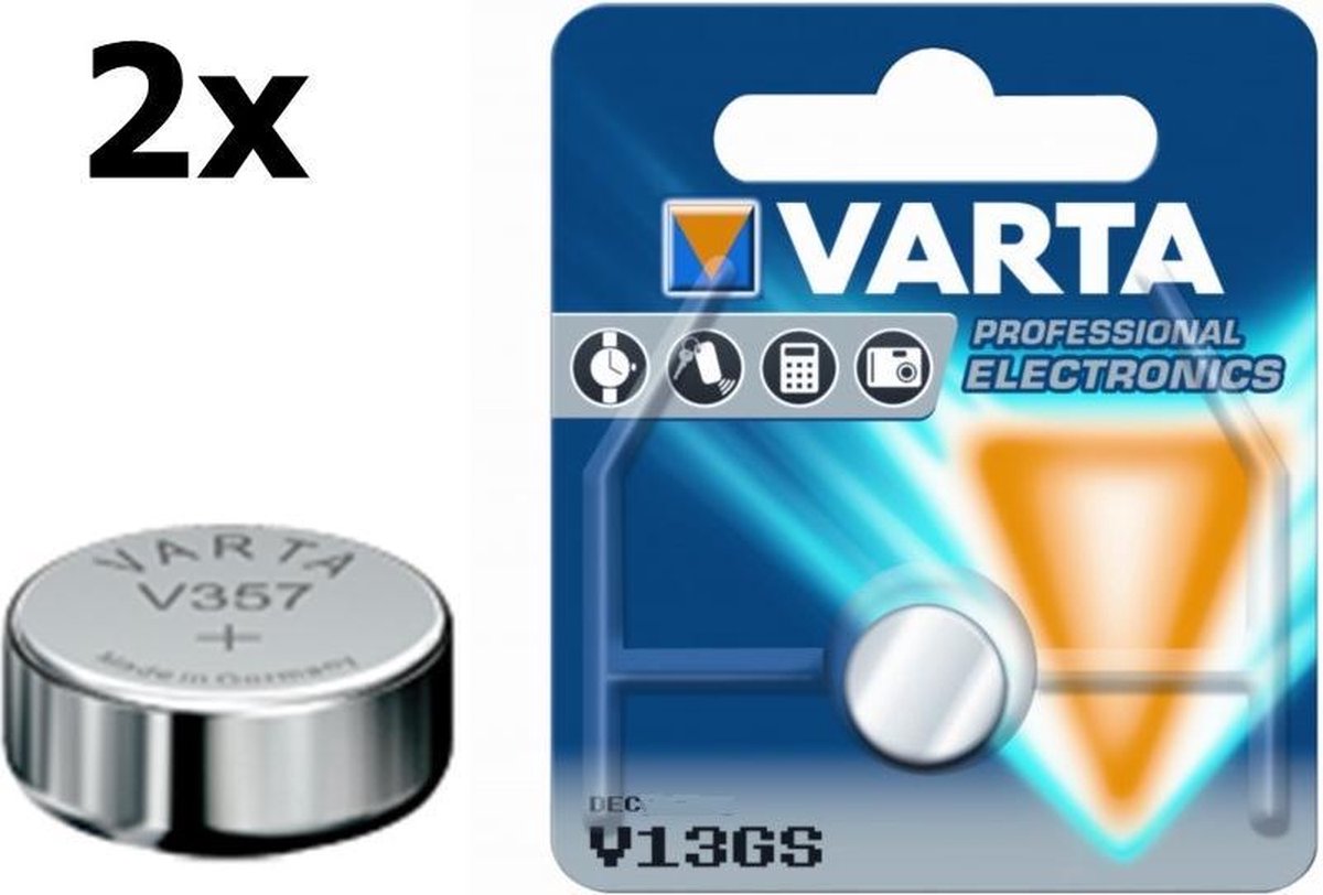 2 Stuks - Varta V357 145mAh 1.55V knoopcel batterij