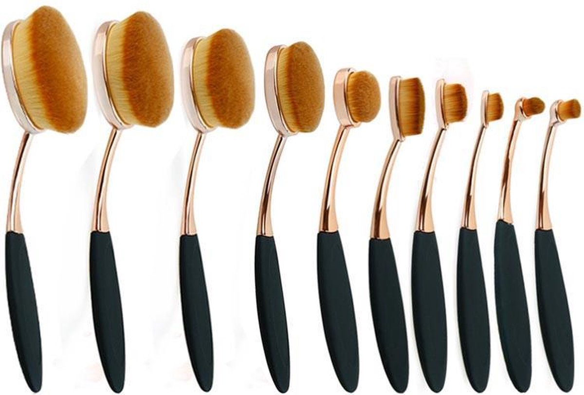 Evvie Professionele 10-delige Oval Brush set - Artistry make-up kwastenset