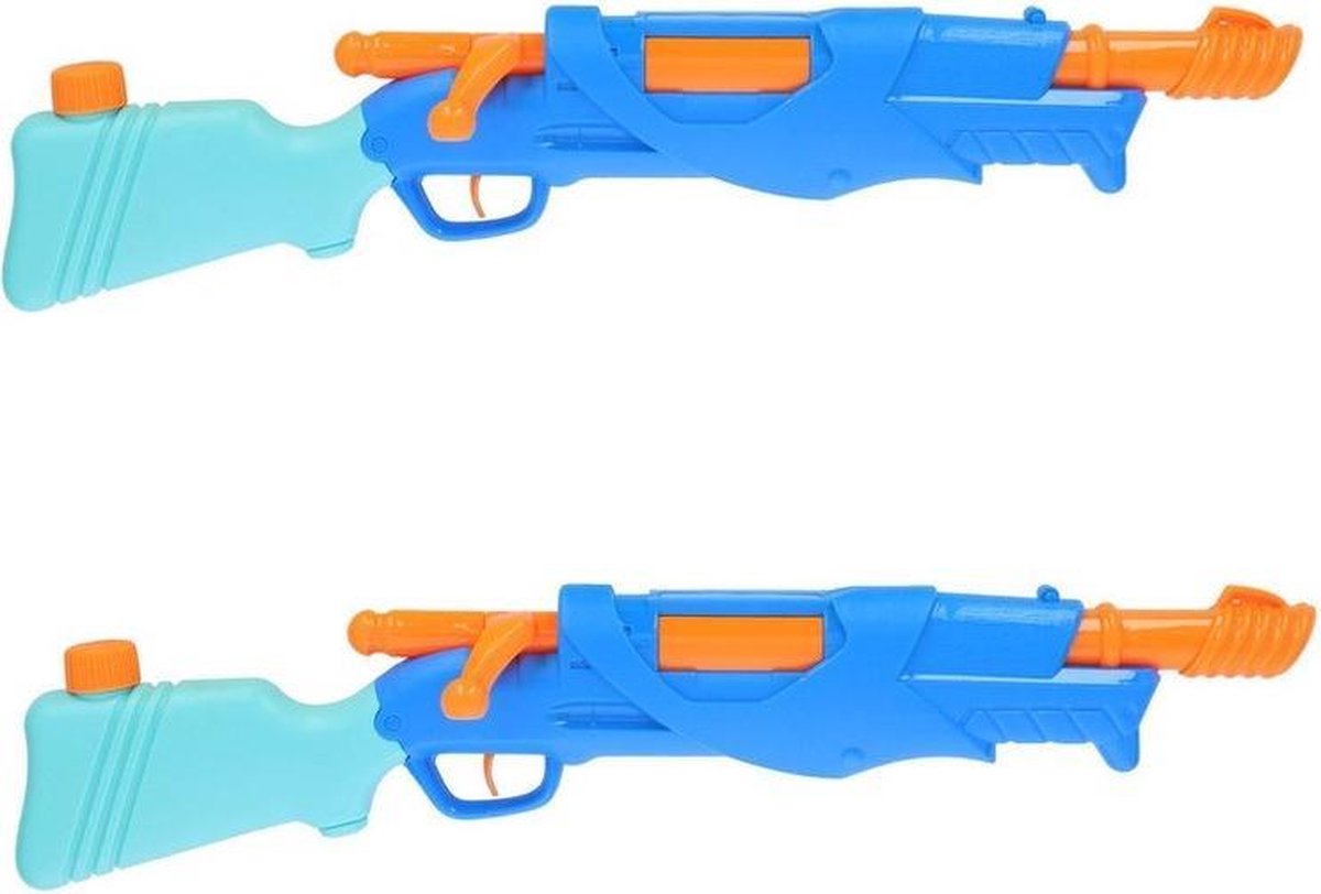 2x Waterpistolen/waterpistool blauw van 52 cm kinderspeelgoed - waterspeelgoed van kunststof - 212 ml