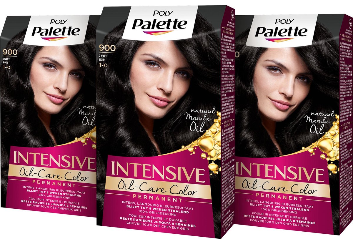 Poly Palette 900 Zwart Haarverf 3x - Voordeelverpakking