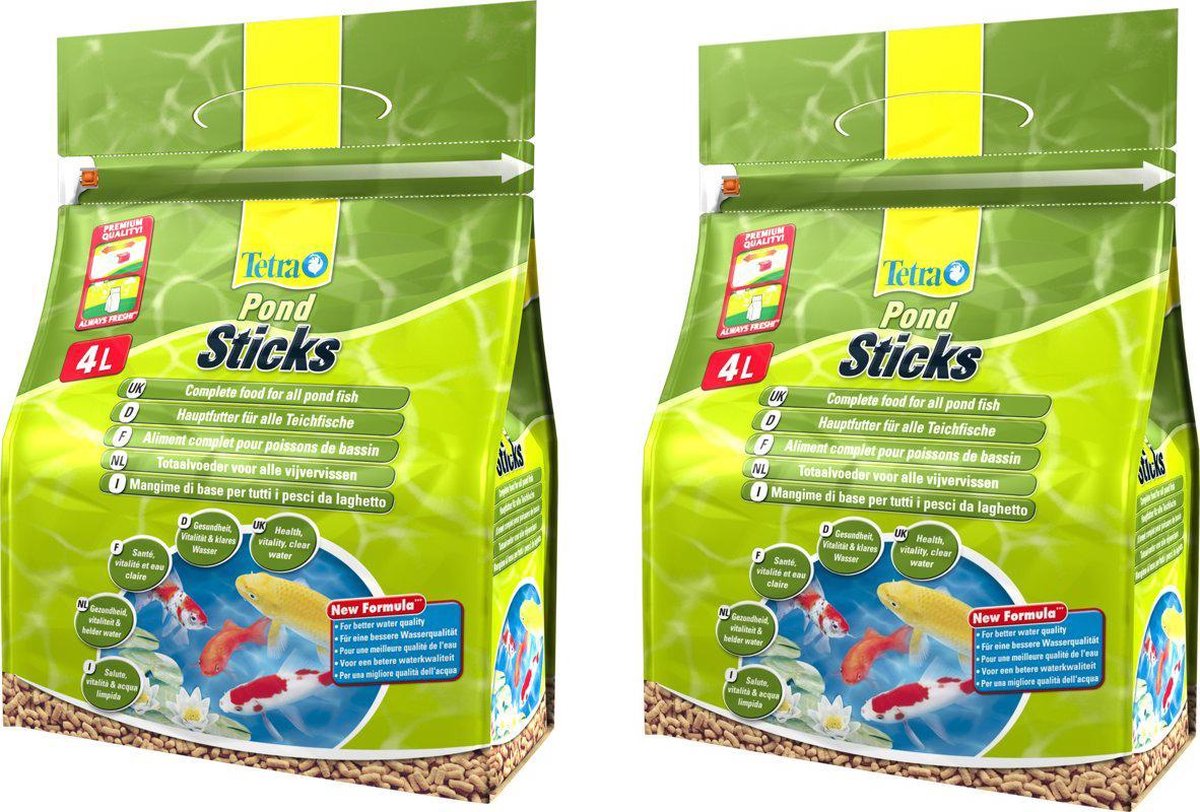 Tetra visvoer vijversticks zak van 4 liter per 2 stuks
