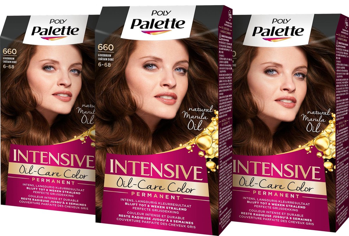 Poly Palette 660 Goud Bruin Haarverf - 3 stuks - intensieve