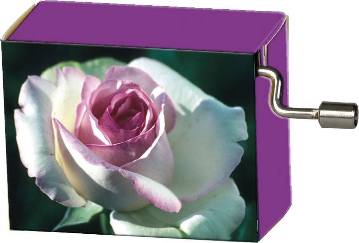 Speeldoosje bloemen roze roos melodie La vie en rose