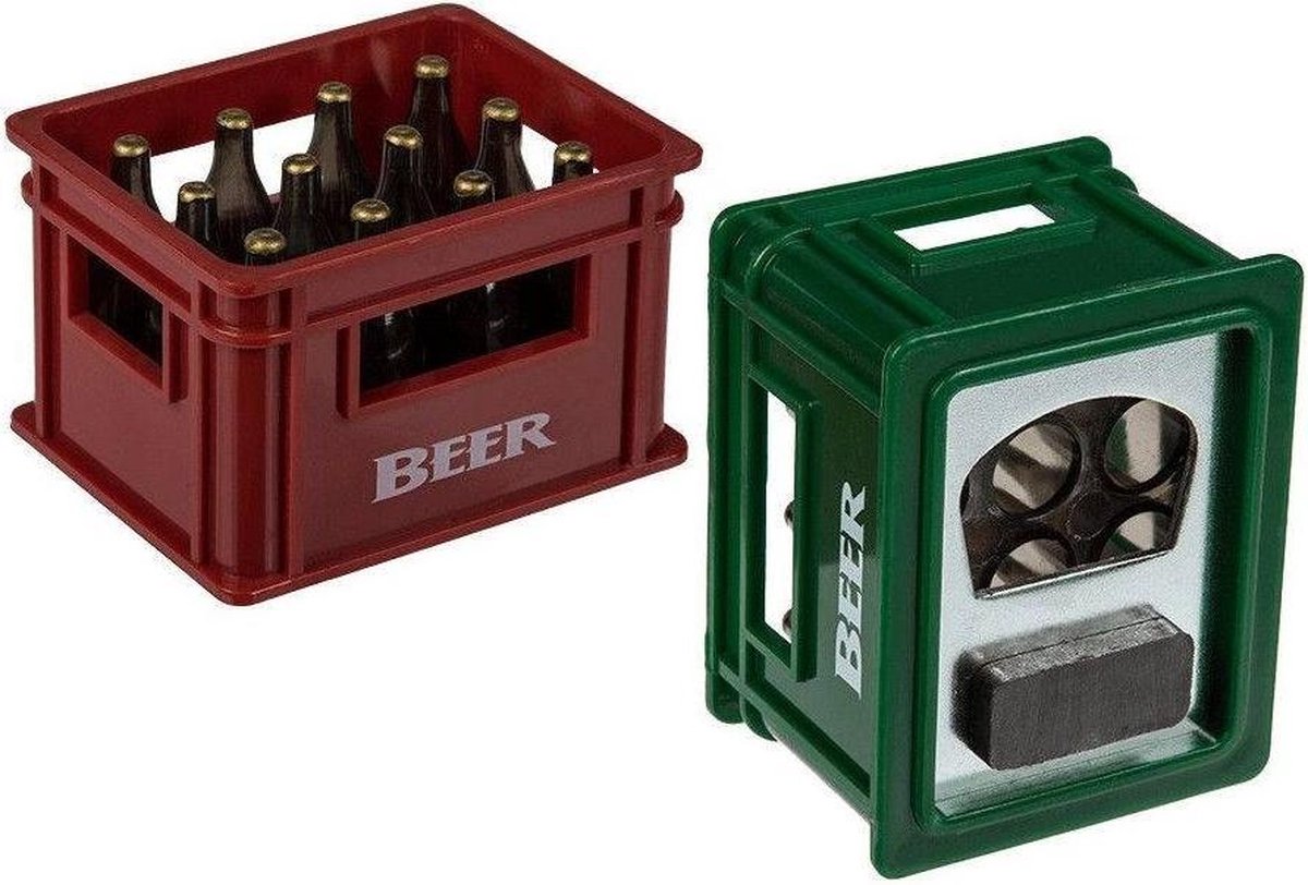 Flesopener Bierkrat met Magneet Assorti
