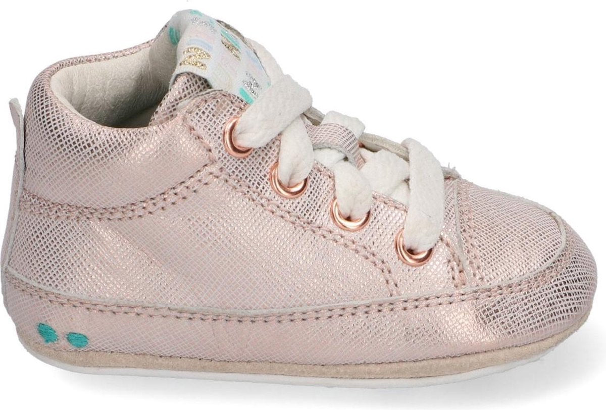 BunniesJR Zukke Zacht Meisjes Lage Schoenen - Maat 19 - Roze - Babyschoentjes - Baby Bunnies - Leer - Veters - Babysneakers