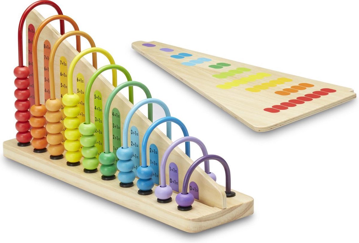 Melissa & Doug Optellen en aftrekken Telraam - educatief speelgoed met 55 kleurrijke kralen en een stevige houten constructie