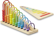 Melissa & Doug Optellen en aftrekken Telraam - educatief speelgoed met 55 kleurrijke kralen en een stevige houten constructie