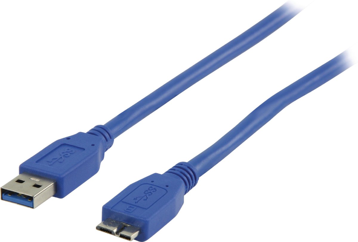 VHBW USB Micro naar USB-A kabel - USB3.0 - tot 2A / blauw - 0
