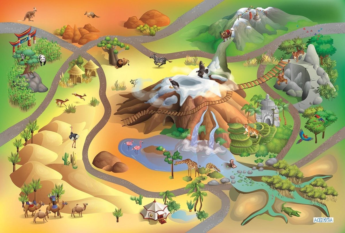 Achoka Speeltafelkleed Dieren Waterdicht 140 X 200 Cm