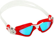 Aquasphere Kayenne Small - Zwembril - Volwassenen - Blue Titanium Mirrored Lens - Rood/Wit