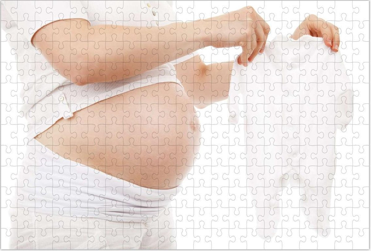 Zwangere Vrouw op Puzzel - Baby Kleding - legpuzzel - 252 Stukjes