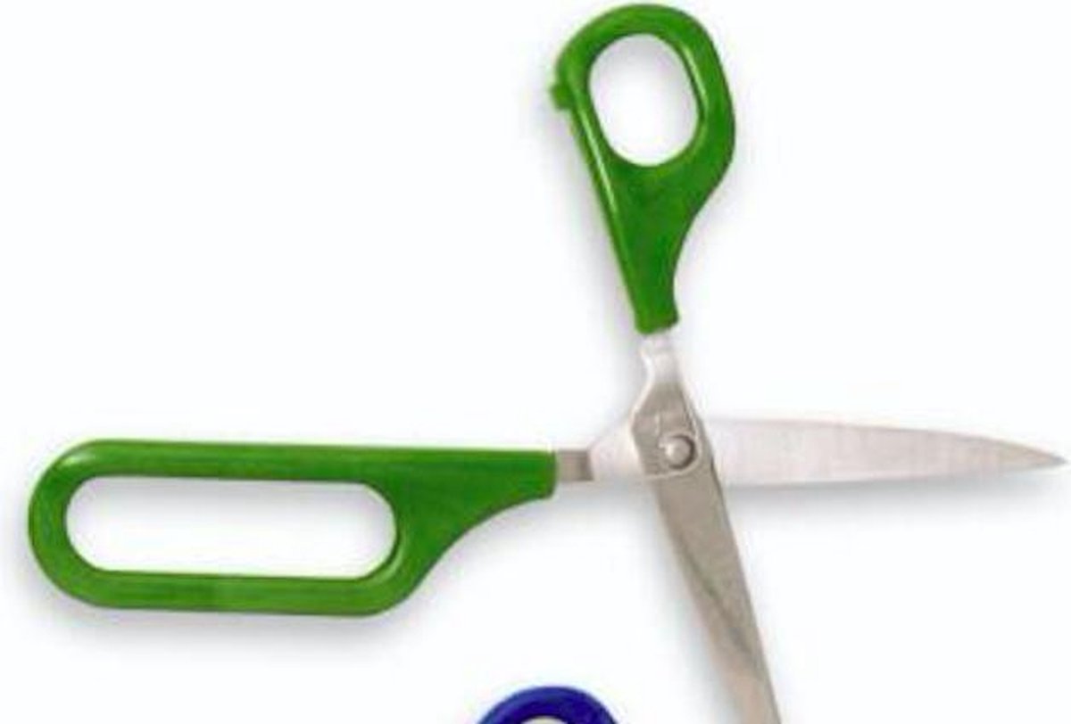 Zelfopenende schaar met 1 groot oog Easi-Grip® 75 mm scherpe punt - links