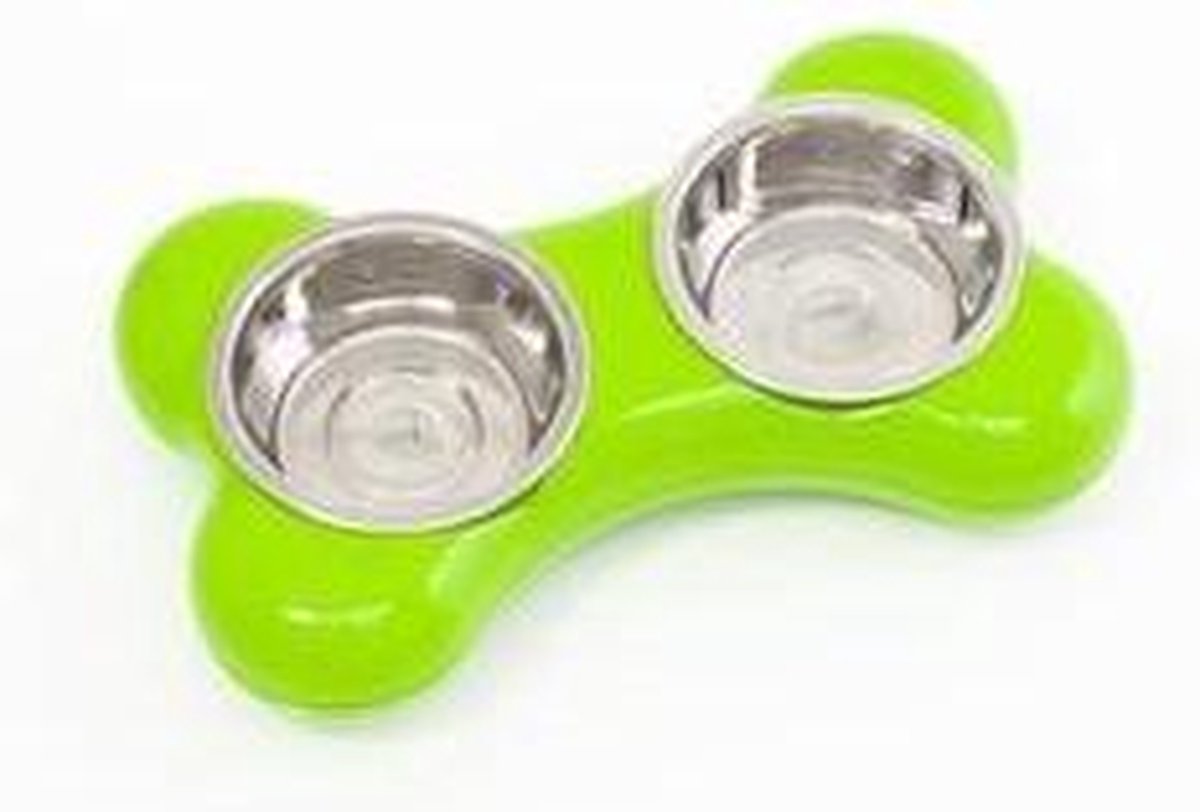 Hing voerbak bot groen 2x454 ml 36x22x8 cm
