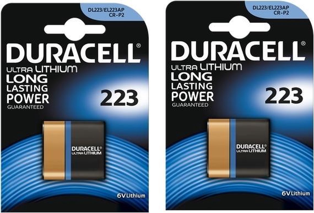 2 Stuks - Duracell CRP2 / 223 / DL223 / EL223AP / CR-P2 6V Lithium batterij