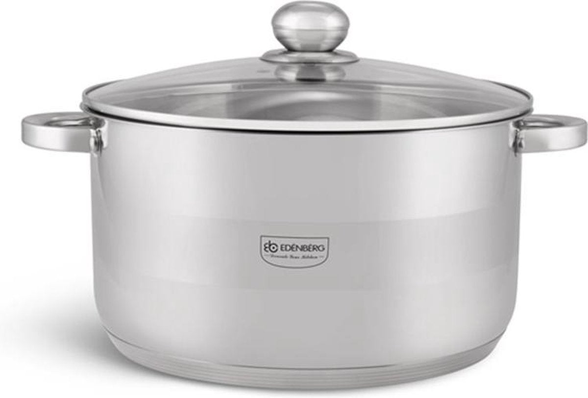 Edënbërg Classic Line - Kookpan met Deksel - RVS - Ø 18 cm