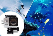 Sport HD 1080P Action Camera – Zilver – Inclusief Waterdichte Behuizing – Voor foto’s en video’s