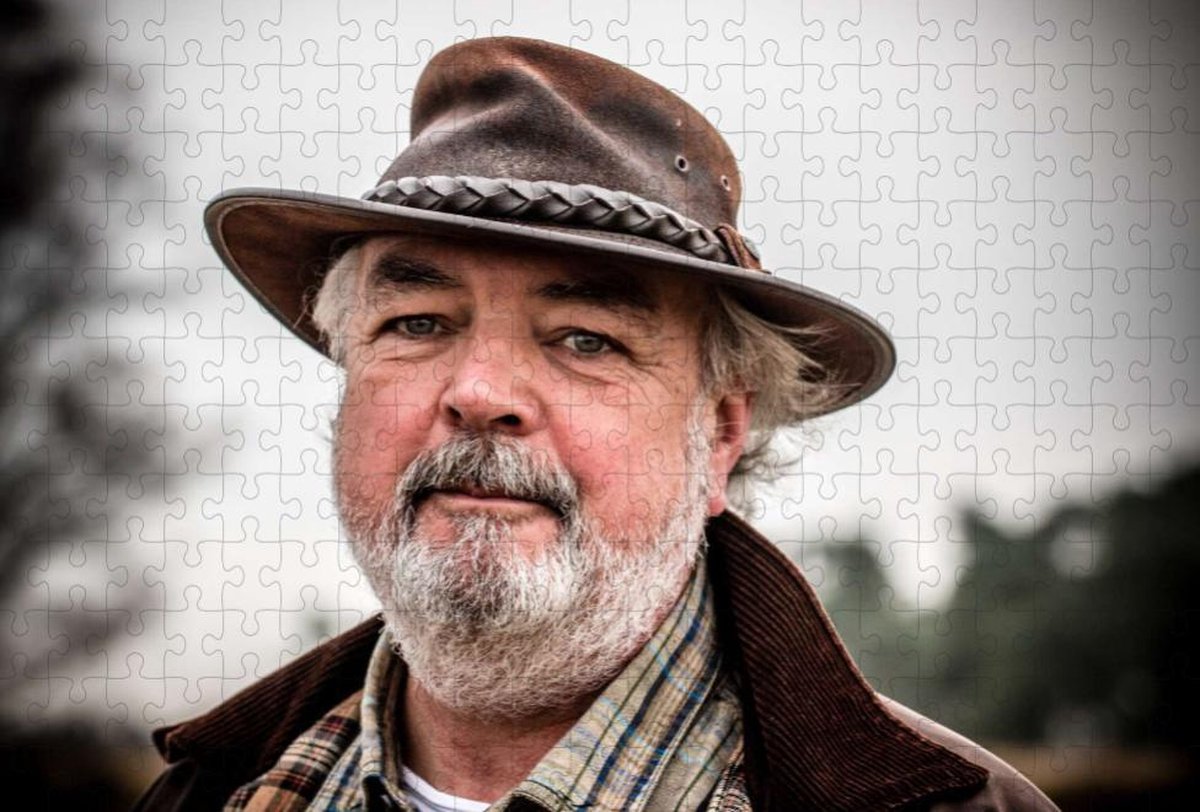 Close-up Man Portretfoto Baard Hoed - Legpuzzel 252 stukjes