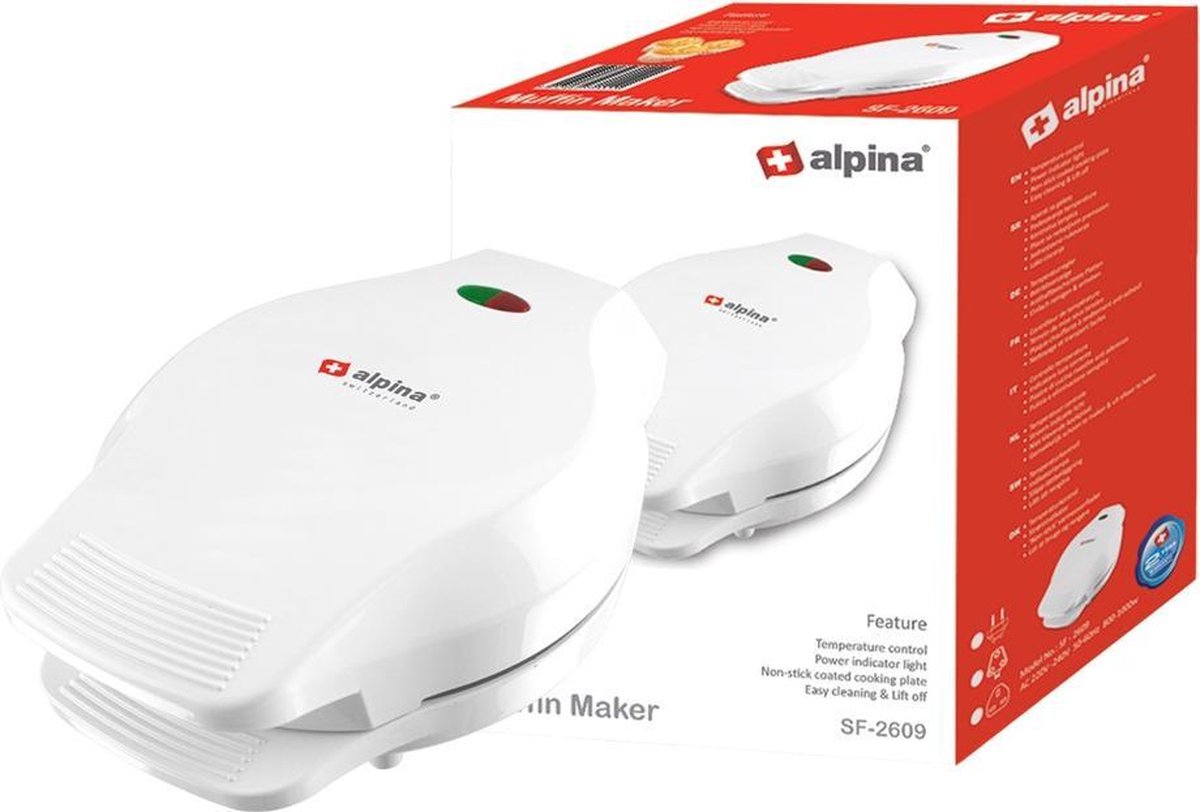 Alpina Muffin- en Cupcakemaker - voor 7 Muffins - Anti-Aanbaklaag
