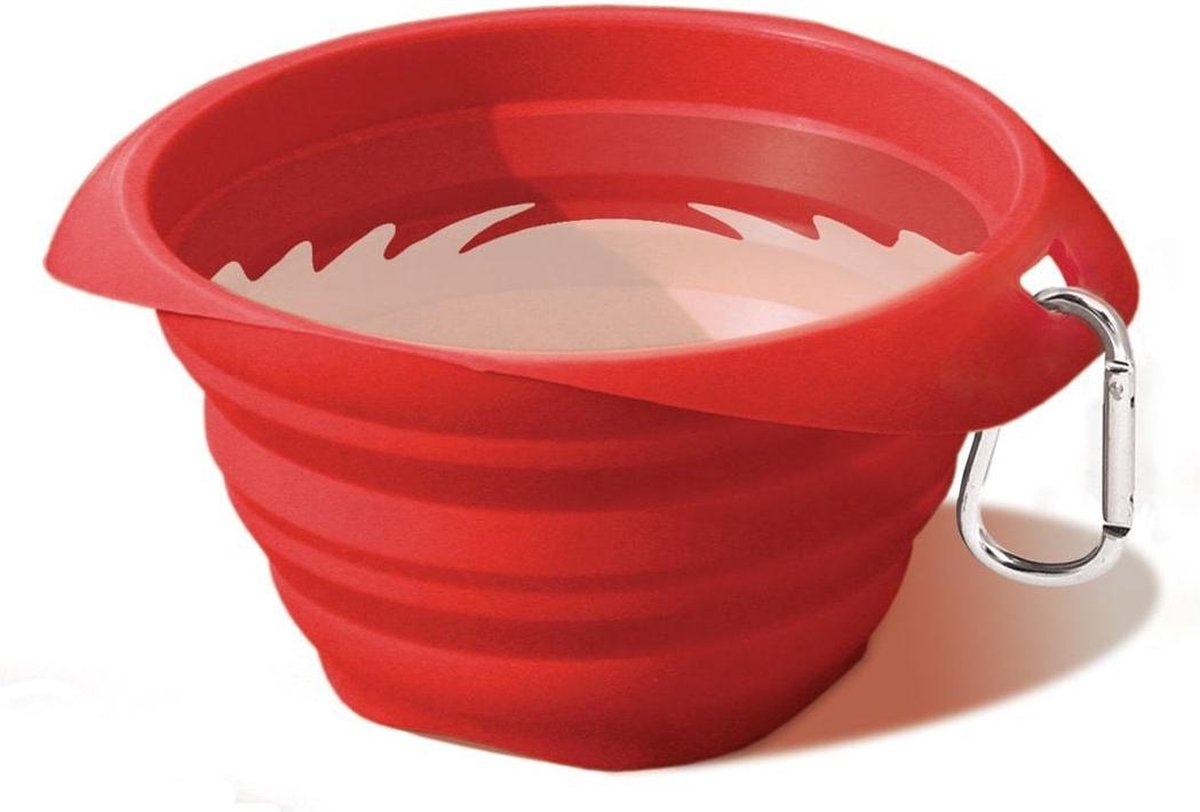 Kurgo Collaps-a-Bowl - Opvouwbare / inklapbare voerbak voor honden voor onderweg - Rood