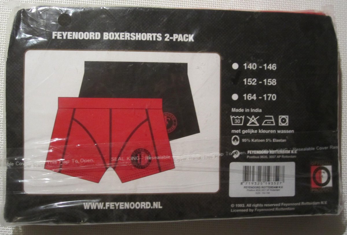 Boxershorts Feyenoord 2x maat 152-158