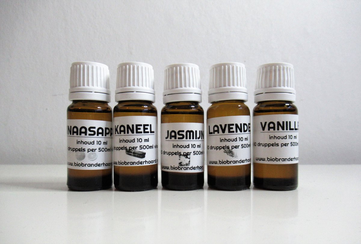 VOORDEEL PACK met 5 heerlijke geuren voor uw bio ethanol sfeerhaard| •	Sinaasappel •	Kaneel; •	Jasmijn; •	Lavendel; •	Vanille.