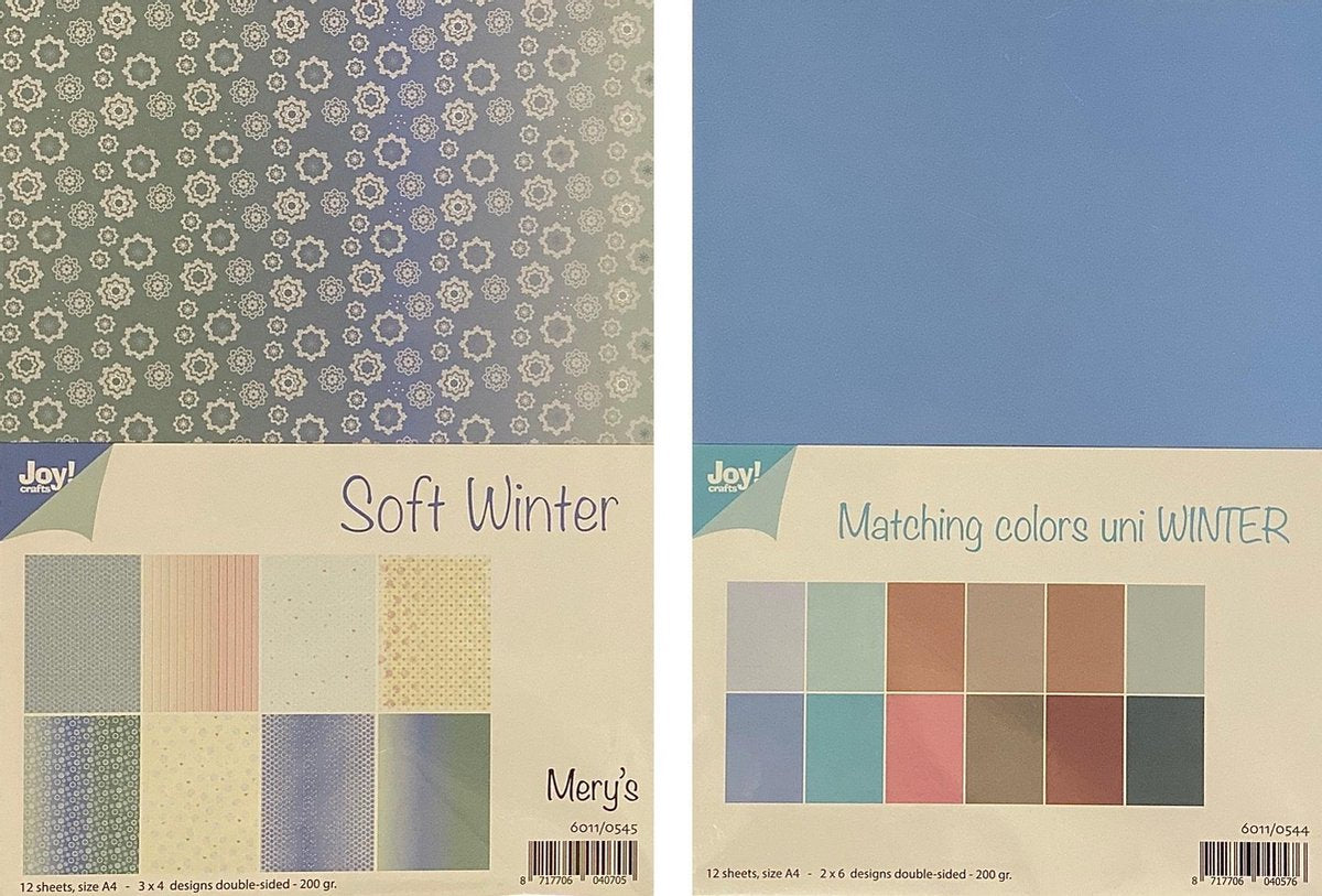 Joy!Crafts /  Papierset  / Winter Designs Papier / 2 x 12 vellen / A4 / 200 grams papier / Kaarten maken