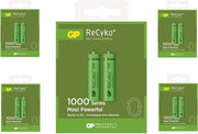 10 Stuks (5 Blisters a 2st) - GP R03/AAA GP ReCyko+ 1000 Series 950mAh oplaadbaar