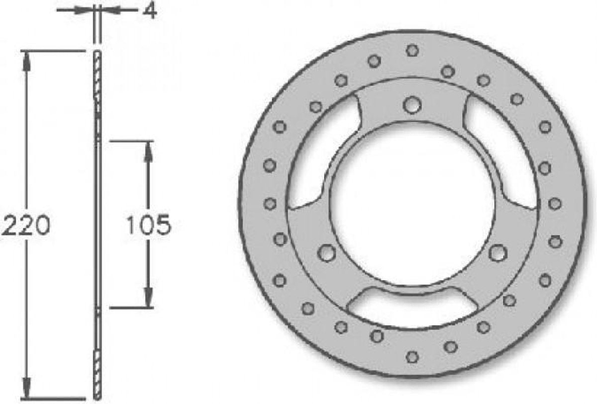 Remschijf IGM Honda X8Rvoorrem 220x105x4mm