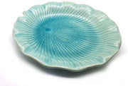 Bord - Schaal - Presenteerschaal - Handgemaakt en geschilder - Serveerschaal Turquoise 30 cm | set van 2 stuks