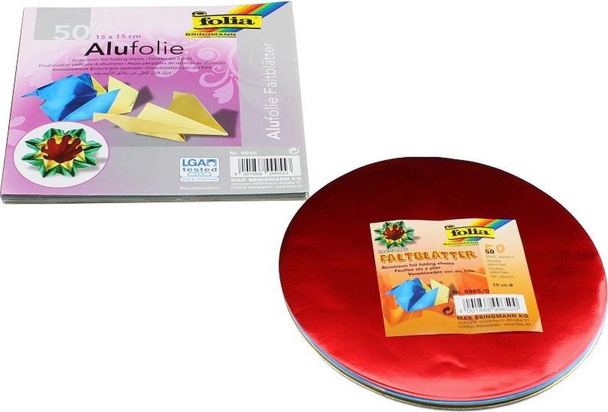 Folia Aluminium Folie Vouwblaadjes Set A040120 - 100 vouwblaadjes inclusief schaar en lijm