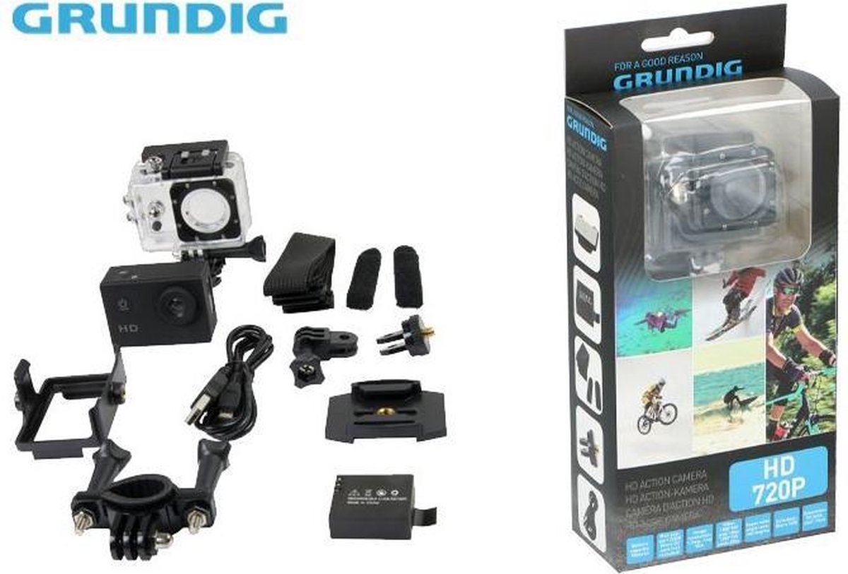 Grundig HD Action-Camera 720p Waterdicht incl. 10 accessoires
