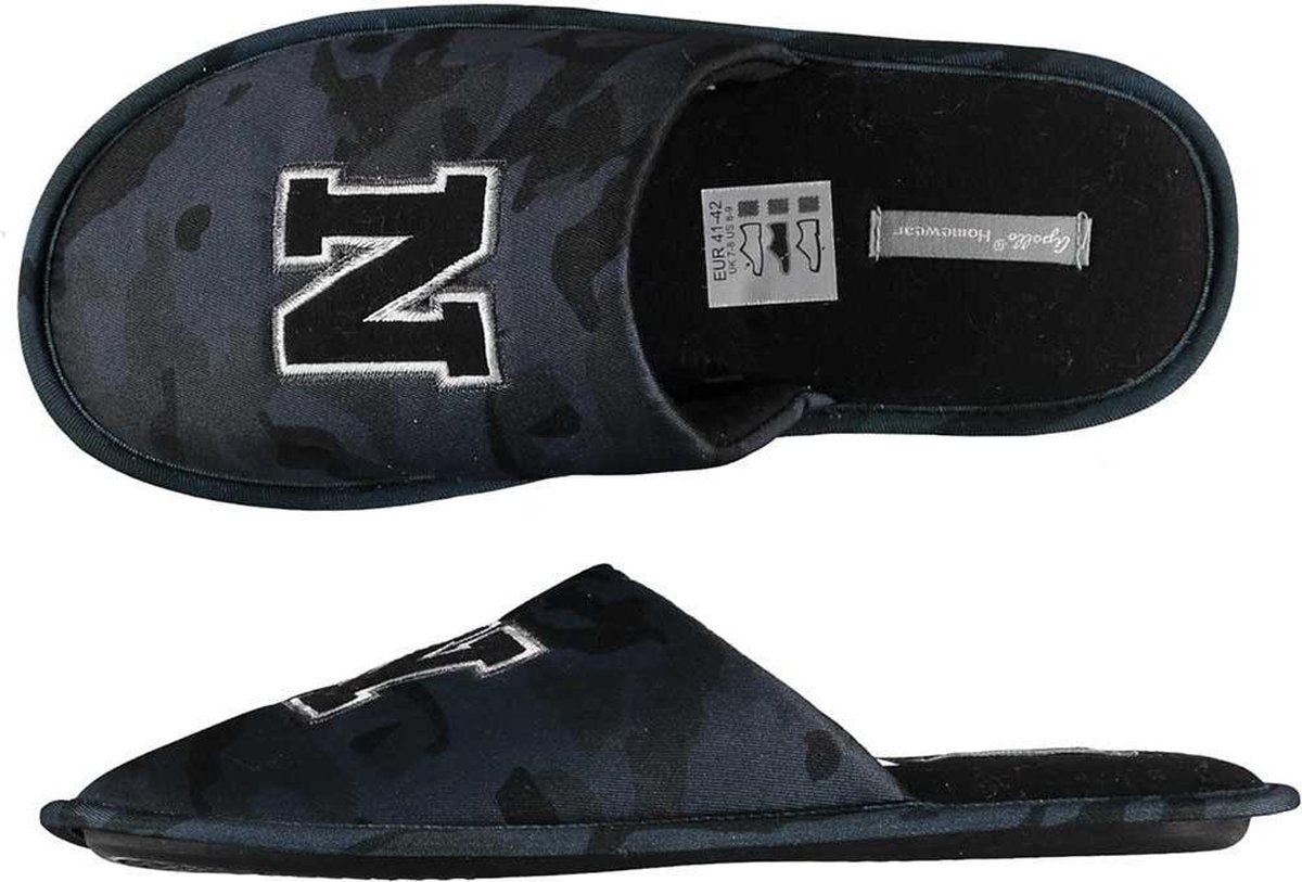 Zwarte/grijze camouflage instap pantoffels/sloffen voor heren - New York legerprint huissloffen voor mannen - Instappers - Instapsloffen/instappantoffels 41-42