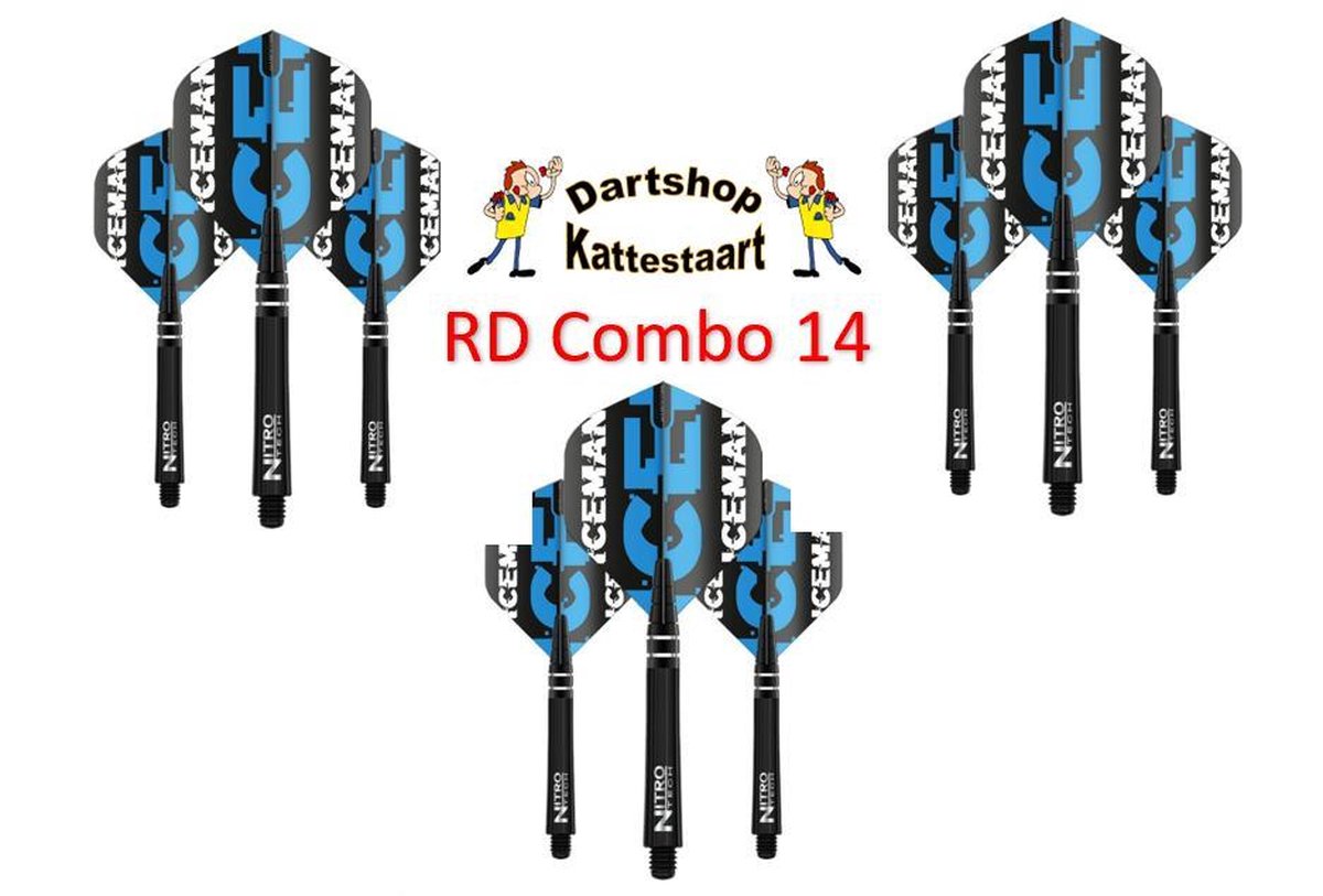 Red Dragon Flights & Shafts Combo 14 Gerwyn Price black