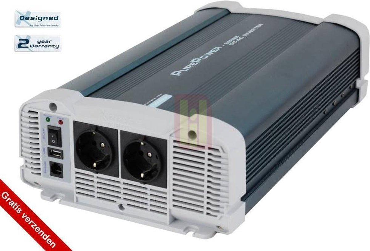 Omvormer 12V naar 230V - 1500W zuivere sinus