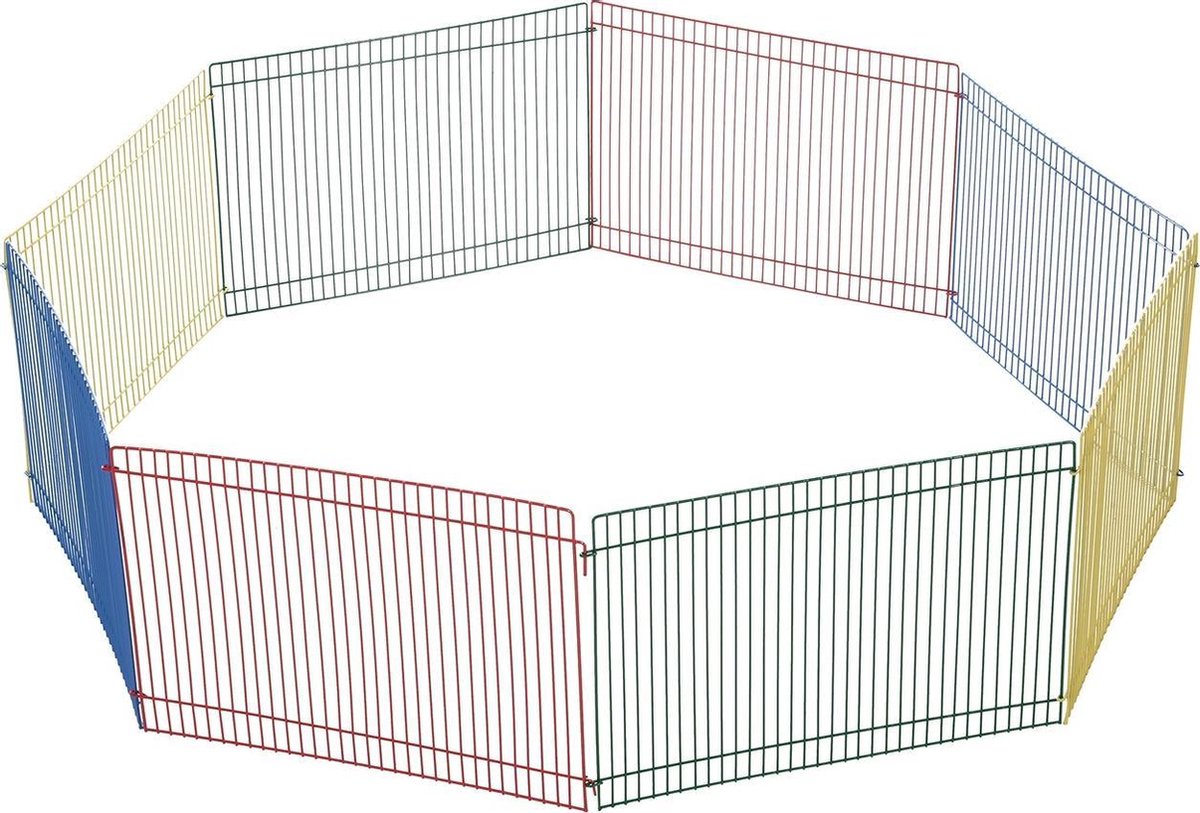 Ren voor kleine huisdieren - Konijnenren - Cavia ren - Hamster ren - Dierenverblijf - Kleurrijk - 69 x 69 x 23 cm