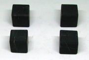 Set 4 ongepolijste shungiet kubussen 35 mm (audiovoetjes)