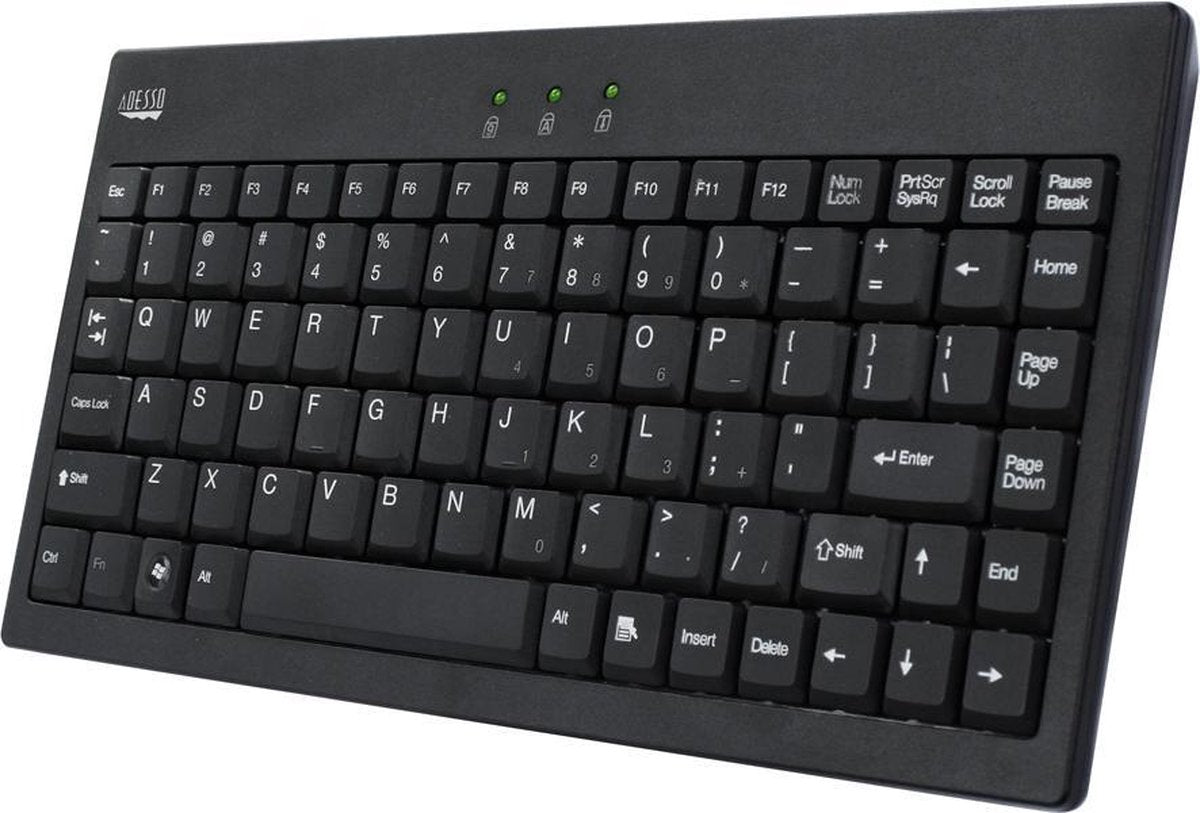 Adesso AKB-110B toetsenbord USB + PS/2 QWERTY Zwart