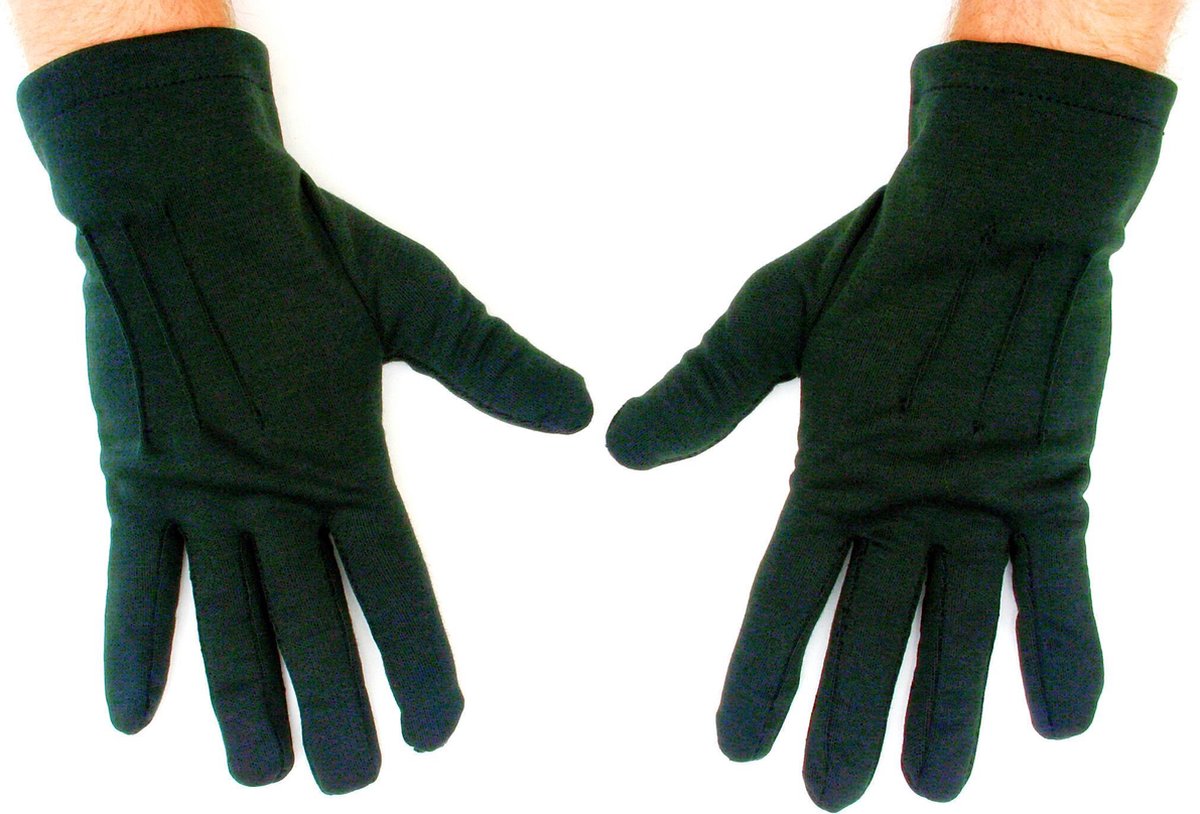 Handschoenen kort katoen zwart