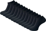12 paar Sneakersokken - SQOTTON - Naadloos - Zwart - Maat 47-50