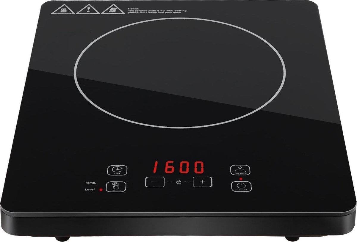 Inductie Kookplaat - Aigi Firany - 2000 Watt - Touch Control - LED Display - Zwart - BES LED