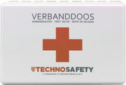 Technosafety Verbanddoos + Wandhouder - EHBO Set - Internationaal Goedgekeurd - Verbandkast - First Aid Kit