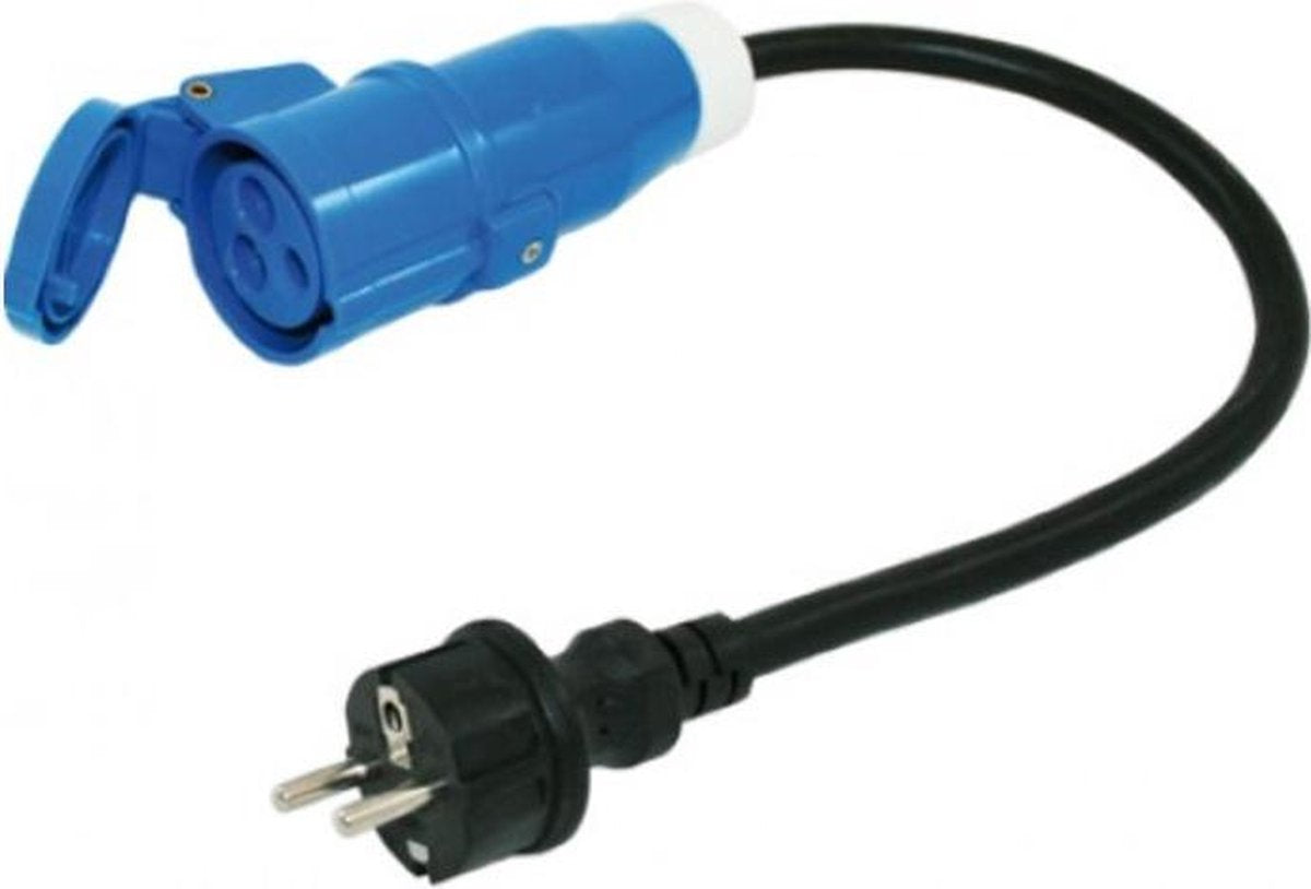 HK Electric Camping Camping stroom adapter CEE 3-pins 16A - Schuko CEE 7/7 - 0