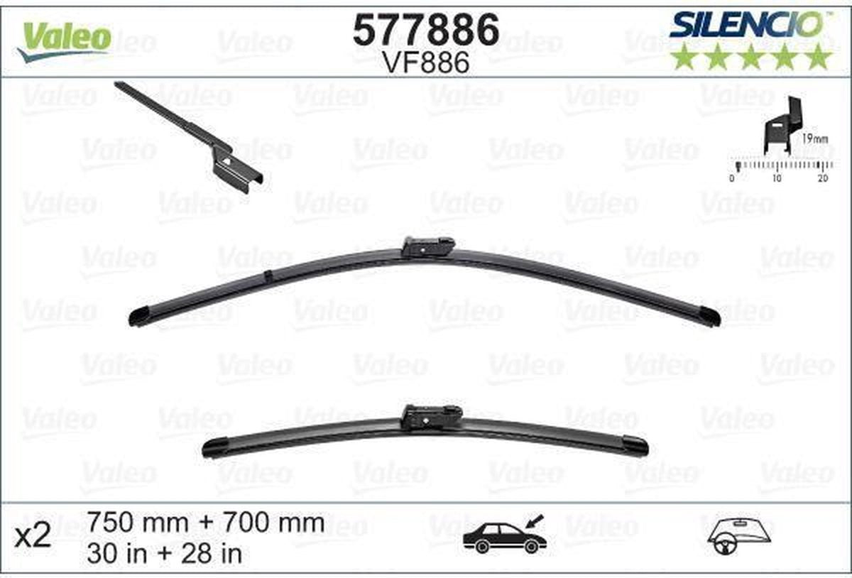 Valeo vm886and lave-glaces Wiper Blades Of