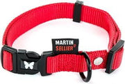 Martin sellier halsband nylon rood verstelbaar - 10 mmx20-30 cm - 1 stuks