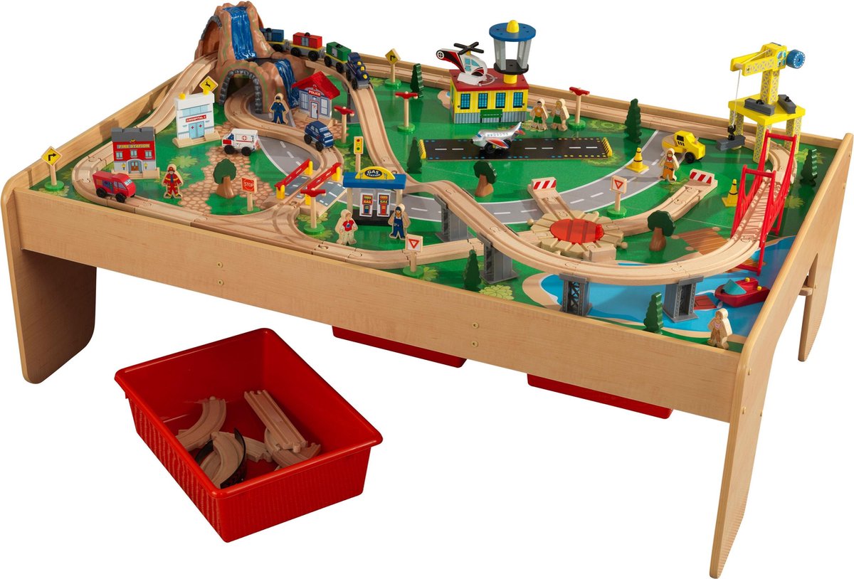 Tafel Met Waterval En Bergtrein