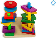 Houten Vormen Speelgoed | Set van 4 | Houten Vormen Speel Stoof | Educatief Speelgoed - Speelgoed voor Peuter