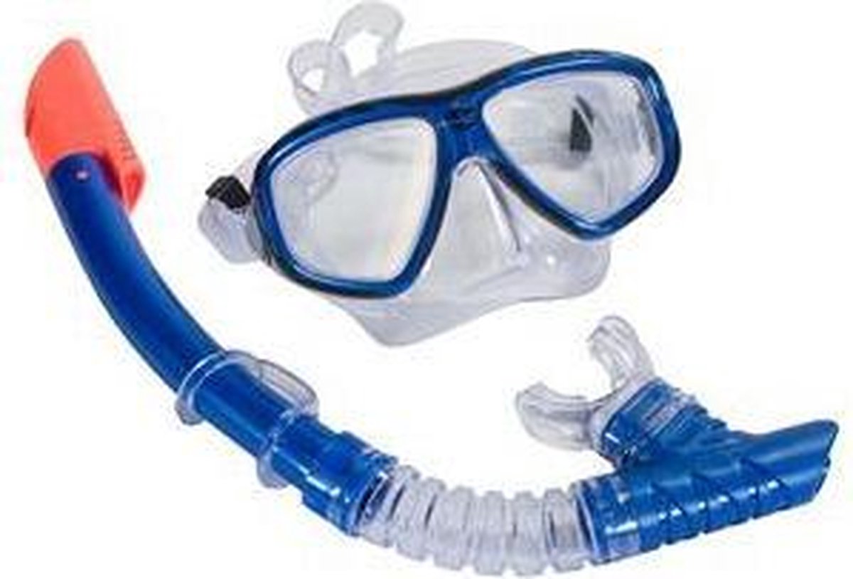 Pro snorkelset blauw voor volwassenen
