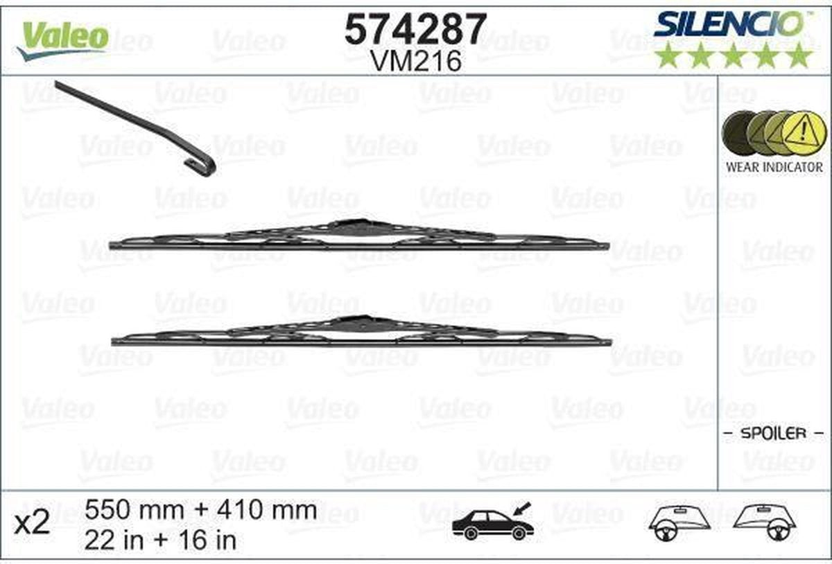 Valeo Silencio Ruitenwissers VM216 55+41cm